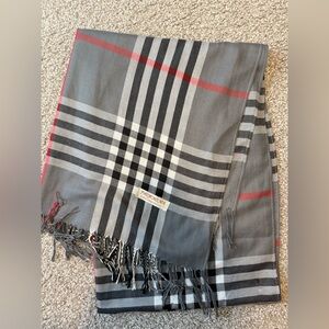Plaid pashmina scarf